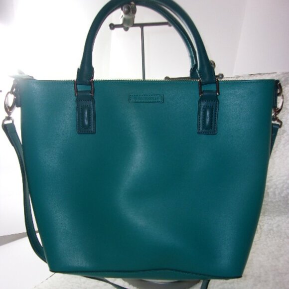 E-146 VERA BRADLEY LEATHER TOTE BAG - Picture 1 of 11